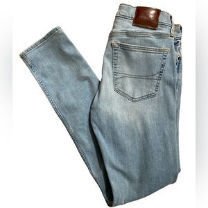 Mens’ Hollister Co Light Wash Distressed Stacked Skinny Jeans